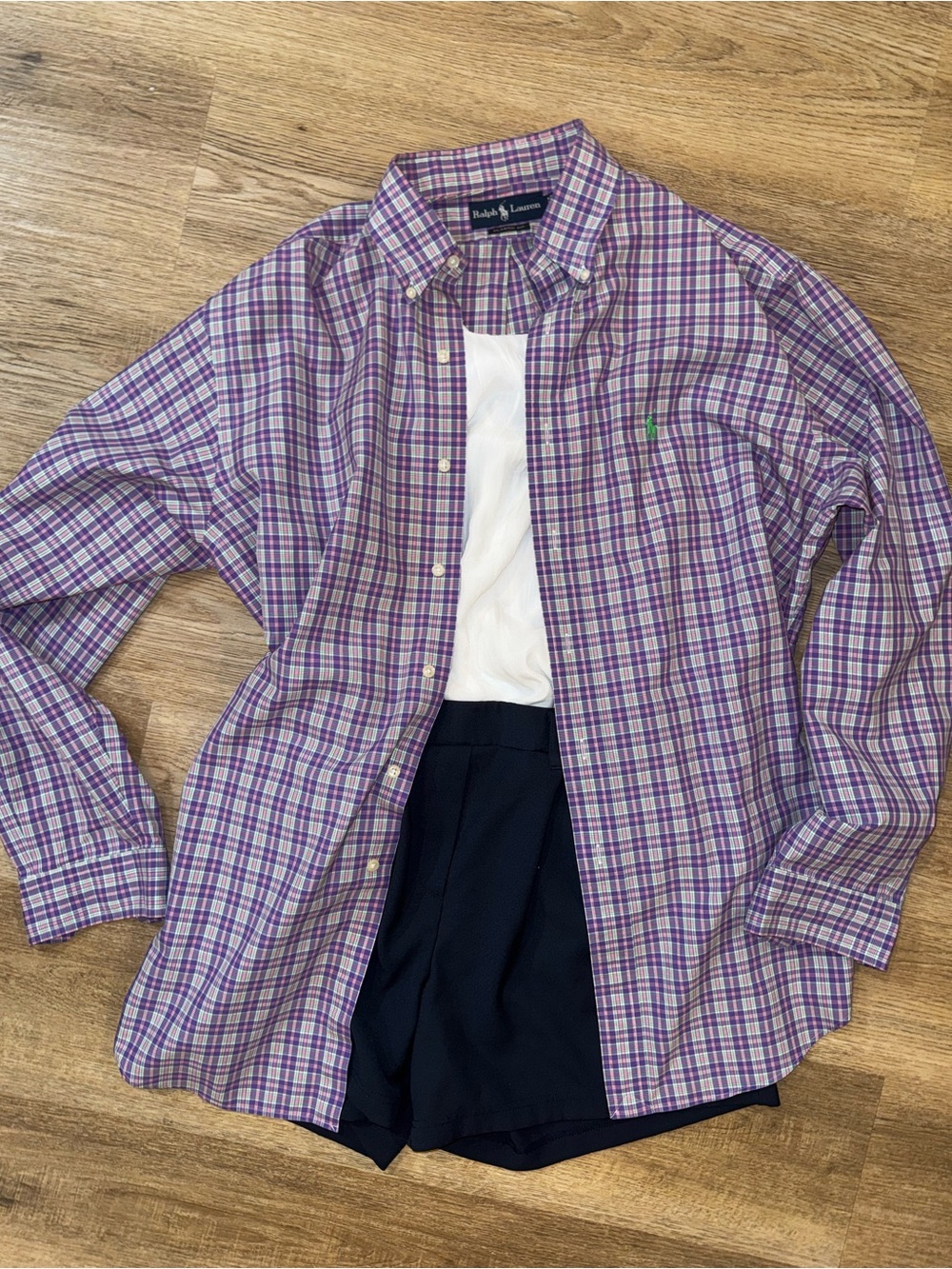 Ralph Lauren Purple Plaid Button-Down Shirt | L